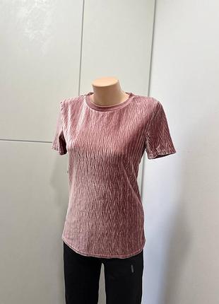 Розовая футболка женская/ бархатная футболка розовая обмен обмін