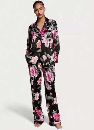 Піжама victoria's secret glazed satin long pajama set