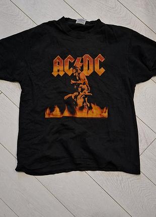 Вінтажна футболка ac dc 2005 рік базова футболка, метал мерч gildan, fruit of the loom
