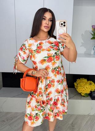 Женское платье в цветочный принт | 2445