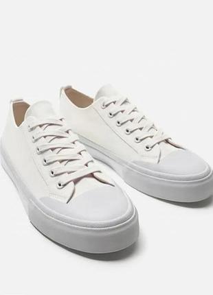 Zara новые белые кеды