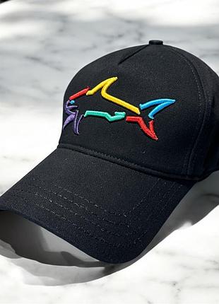 Бейсболка paul shark черная унисекс люкс турция кепка пол шарк женская мужская стильная