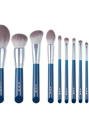 Набір пензлів для макіяжу, 11 шт., з кукурудзяного волокна, дерево