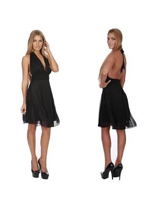 Платье на вечер выпускной винтажное нарядное чёрное гофрированное плиссе мэрилин монро