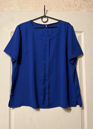Ярко синяя блузка батал 56-58 (11)