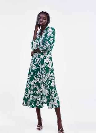 Стильное цветочное платье zara