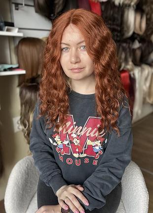 Парик афро кудри рыжий медный, красивый кудрявый