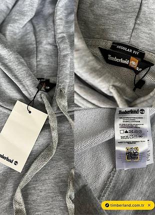 Чоловічий худі timberland grey , вишитий лого 6