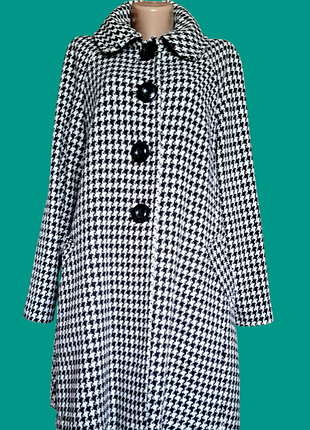 Пальто dorothy perkins демисезонное расклешенное принт гусиная лапка
