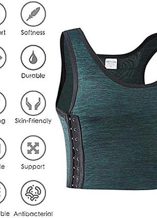 Стягуючий біндер топ на гачках для зменшення грудей