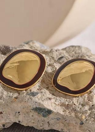 Круглые серьги  с позолотой
