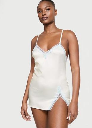 Пеньюар сатиновый с кружевом victoria’s secret, оригинал
