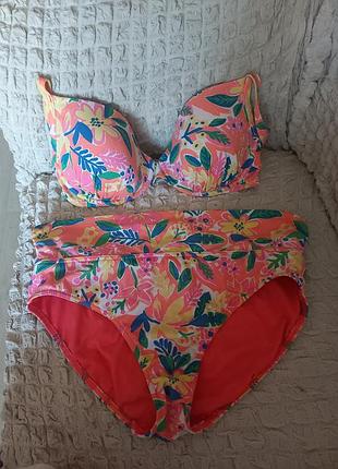 Купальник  цветной раздельный с уплотненной чашечкой 14/42/ чашка 34е/ 75f.  подойдет на 16/44 m&s.3 фото