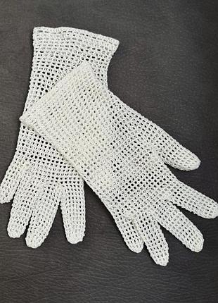 Вʼязані перчатки рукавички ажурні vintage hand made