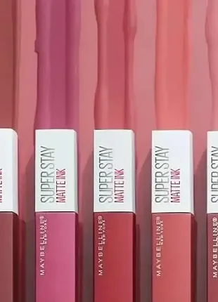 Жидкая матовая помада для губ maybelline super stay matte ink (65,70,117,130,145,155,180)