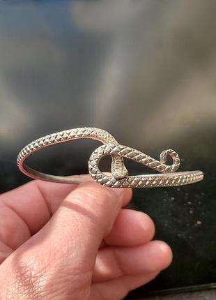 Винтажный серебристый пружинный браслет змея, бижу