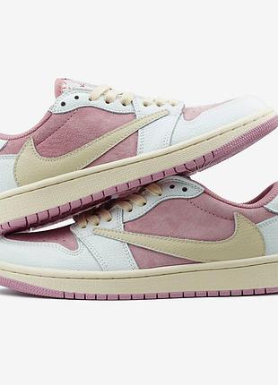 Jordan 1 low og sp travis scott pink white beige