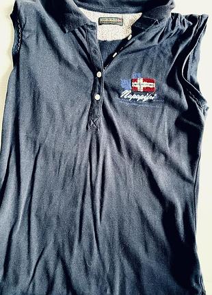 Майка napapijri итальянский бренд темно синяя м