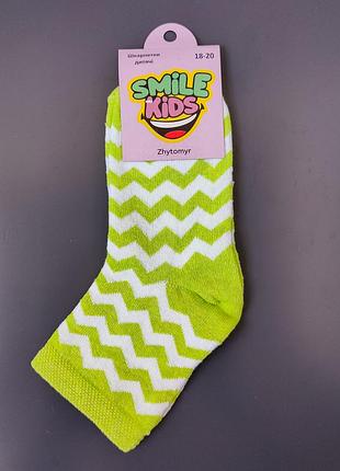 Шкарпетки дитячі бавовняні зелені 26-31 розмір (18-20 см)