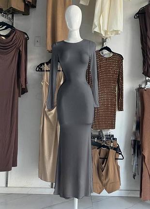 Женское базовое макси платье skims графит xs-xl
