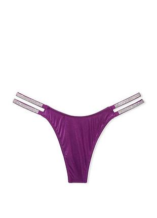 Victorias secret трусики стринги со стразами very sexy shine strap thong panty vilet