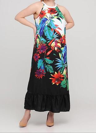 Платье женское с цветочным принтом 50-52