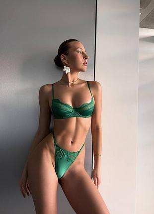 021/22 зелений комплект білизни бюстгальтер і трусики