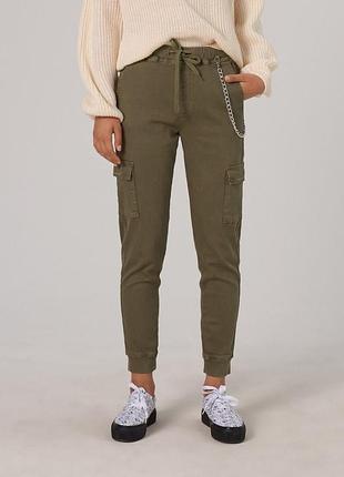 Зелені карго джогери cropp