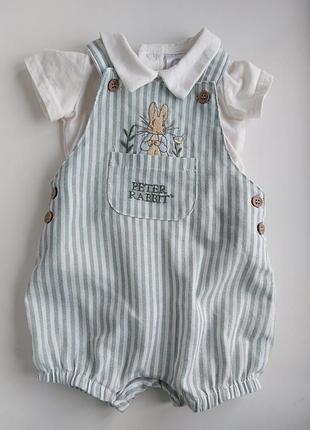 Брендовый костюм боди и ромпер petter rabbit