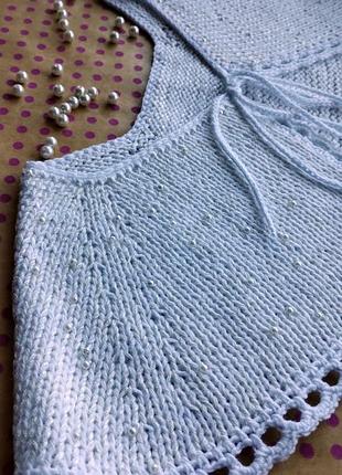 Комір накладний в'язаний (з намистинами)