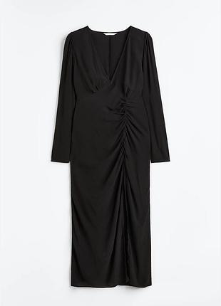 Черное платье миди h&m