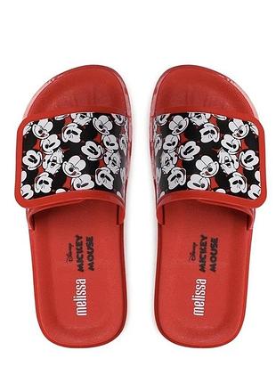 Шльопанці groovy + mickey mouse червоні melissa резинові веган