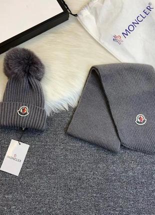 Комплект шапка шарф moncler