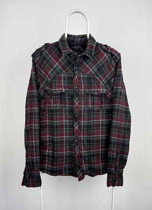 Сорочка в карту на кнопках all saints montreal shirt