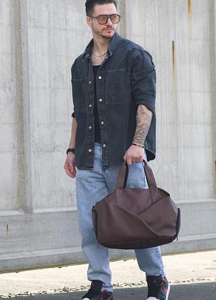 Чоловіча дорожня багажна сумка gym brown without