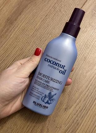 Несмываемый увлажняющий спрей для волос с кокосом luxliss moisturizing hair care leave-in treatment