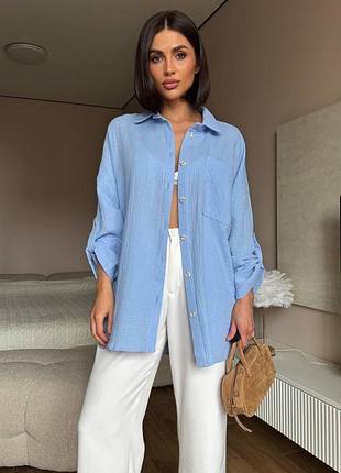 Сорочка з довгими рукавами з мусліну