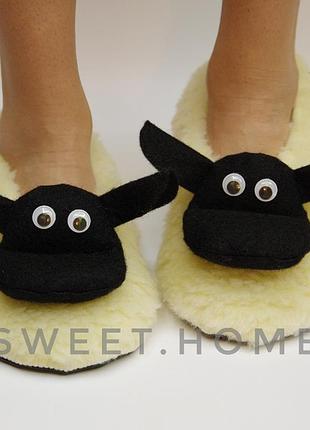 Женские тапочки из овчины, подарок на новый год