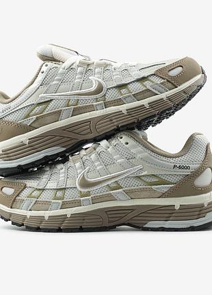 Кросівки унісекс nike p-6000 бежево-білі сітка розміри 36–45