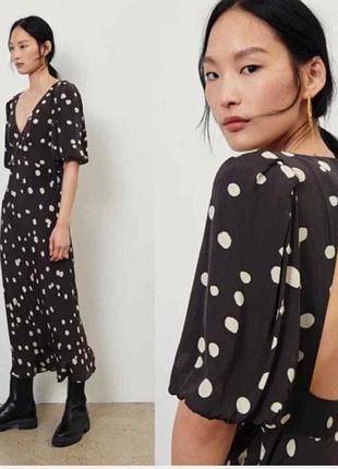 Платье в горох ba&amp;sh с открытой спинкой