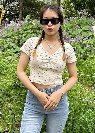 🔥французская футболочка топ alcott xs-s