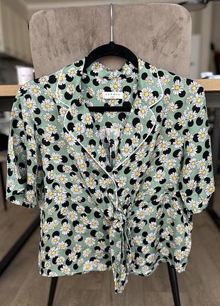 Топ sandro блуза сорочка віскоза зелена
