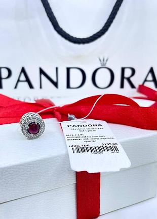 Срібний шарм підвіска намистина пандора pandora 792418c01 червоне сяйво срібло проба s925 ale нове з биркою і пломбою