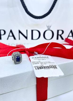 Серебряный шарм подвеска бусина пандора pandora 792385c01 синее сияние серебро проба s925 ale новое с биркой и пломбой
