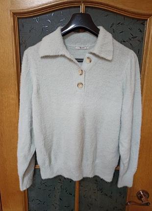 Пухнастий светр ментолового кольору tu,p.10