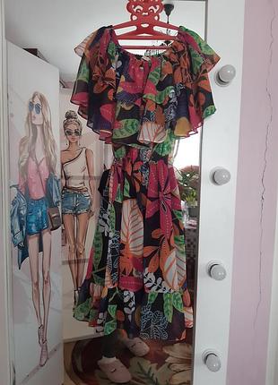 Платье мини с рюшами favori