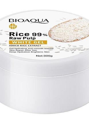 Bioaqua гель для лица и тела rice raw pulp белый увлажняющий рис 99% 300г