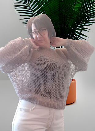 В'язані павутинки ручної роботи, светр павутинка