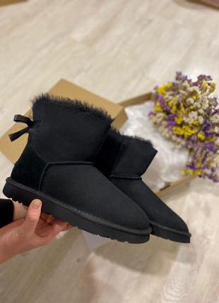 Ugg mini bailey bow black🆕 шикарні жіночі уггі 🆕 купити накладений платіж