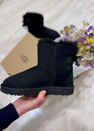 Ugg mini bailey bow black🆕 шикарные женские угги 🆕 купить наложенный платёж6 фото